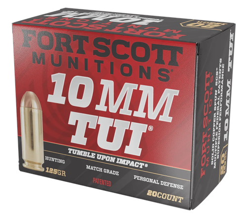 Fort Scott Munitions Tumble Upon Impact (TUI) 10mm Ammo - 125 Grain | Solid Copper | 20rd Box