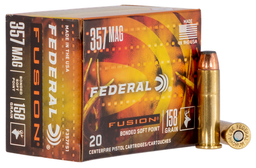 Federal Fusion 357 Mag Ammo - 158 Grain | JSP | 20rd Box