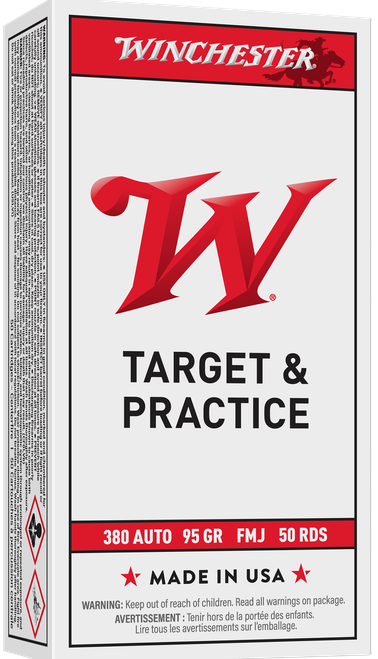 Winchester USA 380 ACP Ammo - 95 Grain | FMJ | 50rd Box
