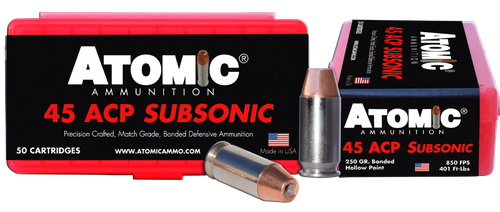 Atomic Pistol Subsonic 45 ACP Ammo - 250 Grain | JHP | 50rd Box