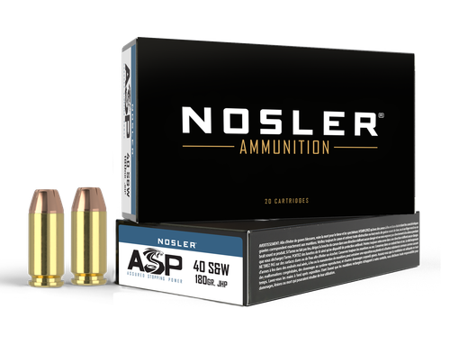 Nosler Assured Stopping Power 40 S&W Ammo - 180 Grain | JHP | 50rd Box