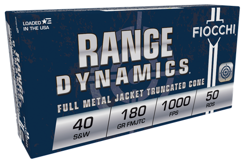 Fiocchi Range Dynamics 40 S&W Ammo - 180 Grain | FMJ | 50rd Box