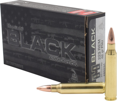 Hornady Black 223 Rem Ammo - 62 Grain | FMJ | 20rd Box