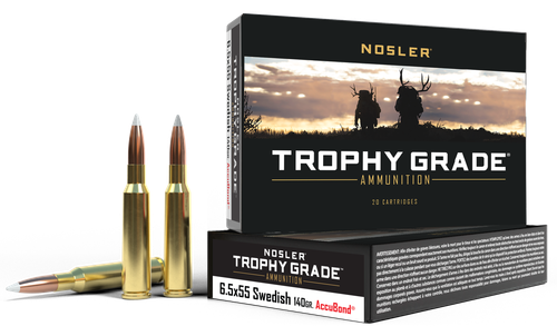 Nosler Trophy Grade 6.5x55 Swedish Ammo - 140 Grain | Polymer Tip | 20rd Box