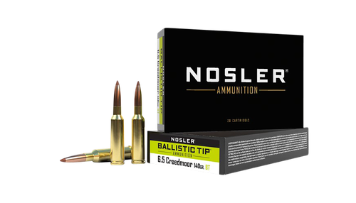 Nosler Ballistic Tip 6.5 Creedmoor Ammo - 140 Grain | Polymer Tip | 20rd Box