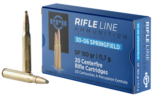 PPU Standard Rifle 30-06 Springfield Ammo - 180 Grain | Polymer Tip | 20rd Box