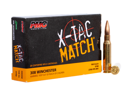 PMC X-Tac Match 308 Win Ammo - 168 Grain | OTM | 20rd Box
