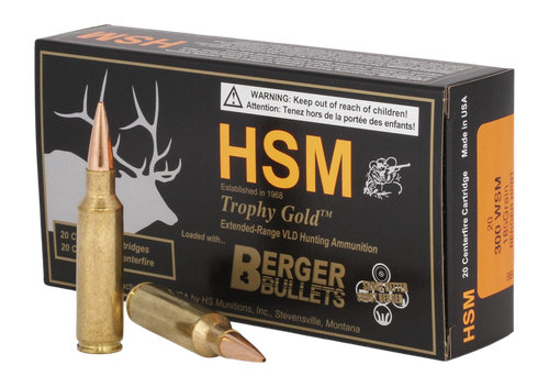 HSM Trophy Gold 300 WSM Ammo - 185 Grain | OTM | 20rd Box