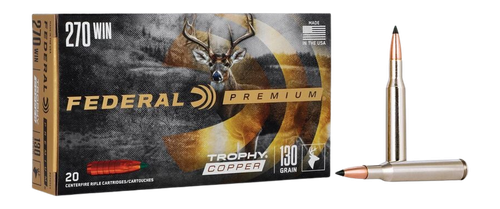 Federal Premium 270 Win Ammo - 130 Grain | Solid Copper | 20rd Box (P270TC1)
