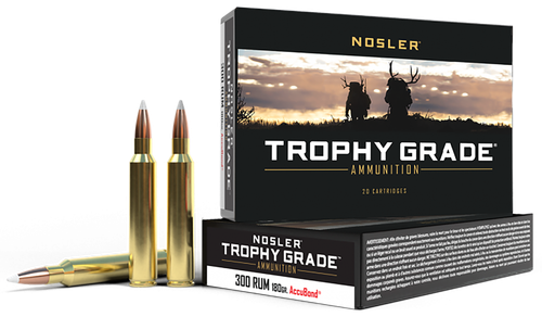 Nosler Trophy Grade 300 RUM Ammo - 180 Grain | Polymer Tip | 20rd Box