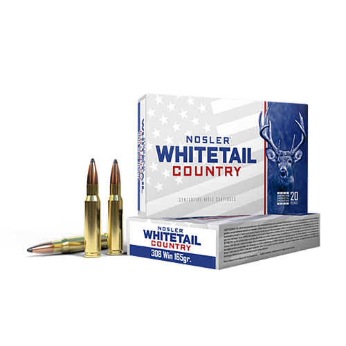 Nosler Whitetail Country 308 Win Ammo - 165 Grain | Soft Point | 20rd Box
