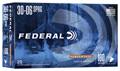 Federal Power-Shok 30-06 Springfield Ammo - 180 Grain | Polymer Tip | 20rd Box