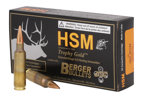 HSM Trophy Gold 300 WSM Ammo - 168 Grain | OTM | 20rd Box