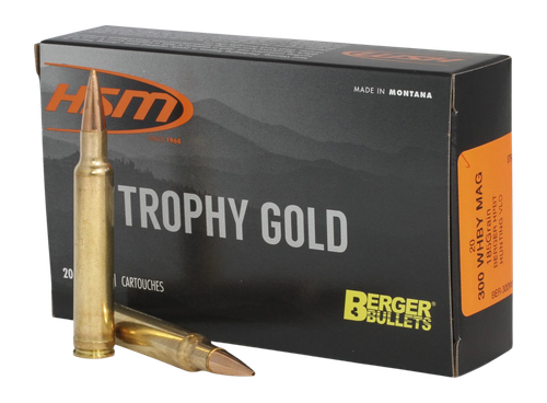 HSM Trophy Gold 300 Wby Mag Ammo - 185 Grain | OTM | 20rd Box