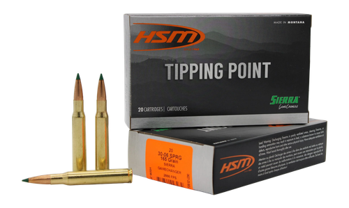 HSM Tipping Point 30-06 Springfield Ammo - 165 Grain | Polymer Tip | 20rd Box (300645N)