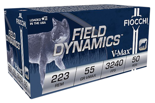 Fiocchi Field Dynamics 223 Rem Ammo - 55 Grain | Polymer Tip | 50rd Box (223HVC50)
