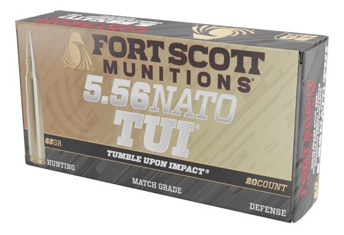 Fort Scott Munitions Tumble Upon Impact (TUI) 5.56 NATO Ammo - 62 Grain | FMJ | 20rd Box