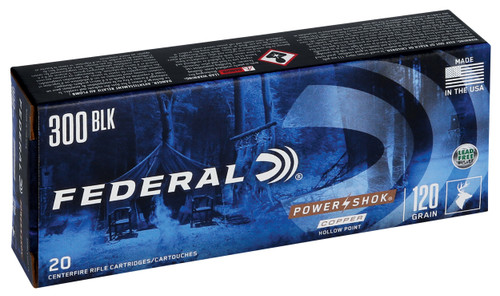Federal Power-Shok 300 Blackout Ammo - 120 Grain | Solid Copper | 20rd Box