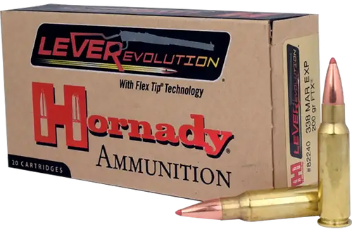 Hornady LEVERevolution 338 Marlin Express Ammo - 200 Grain | Polymer Tip | 20rd Box