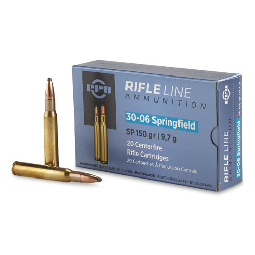 PPU 30-06 Springfield Ammo - 150 Grain | Soft Point | 20rd Box