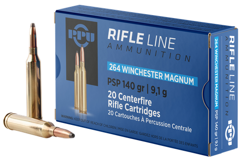 PPU Standard Rifle 264 Win Mag Ammo - 140 Grain | Soft Point | 20rd Box
