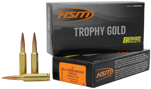 HSM Trophy Gold 6.5 Creedmoor Ammo - 130 Grain | OTM | 20rd Box