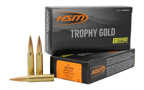 HSM Trophy Gold 308 Win Ammo - 210 Grain | OTM | 20rd Box