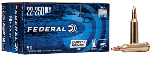 Federal American Eagle 22-250 Rem Ammo - 50 Grain | JHP | 50rd Box