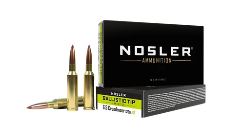 Nosler Ballistic Tip 6.5 Creedmoor Ammo - 120 Grain | Polymer Tip | 20rd Box