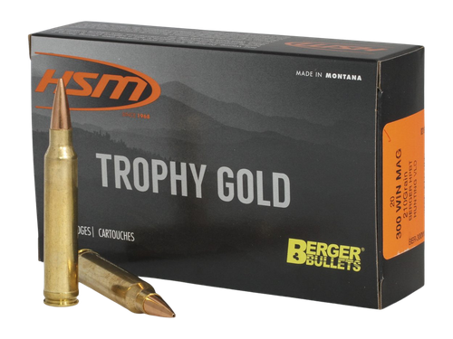 HSM Trophy Gold 300 Wby Mag Ammo - 210 Grain | OTM | 20rd Box