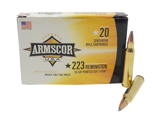 Armscor USA 223 Rem Ammo - 55 Grain | Soft Point | 20rd Box