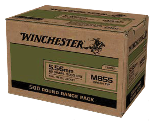 Winchester USA 5.56 NATO Ammo - 62 Grain | Polymer Tip | 500rd Pack