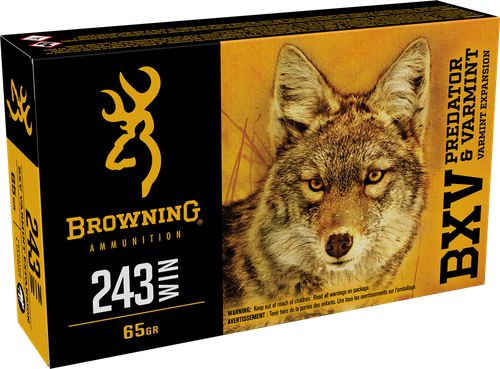 Browning BXV 243 Win Ammo - 65 Grain | Polymer Tip | 20rd Box