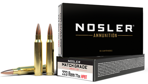 Nosler Match Grade 223 Rem Ammo - 77 Grain | OTM | 20rd Box