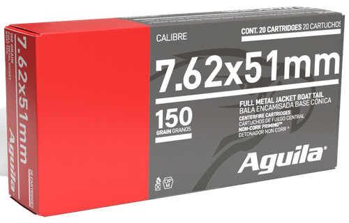 Aguila Target & Range 7.62x51 NATO Ammo - 150 Grain | FMJ | 20rd Box