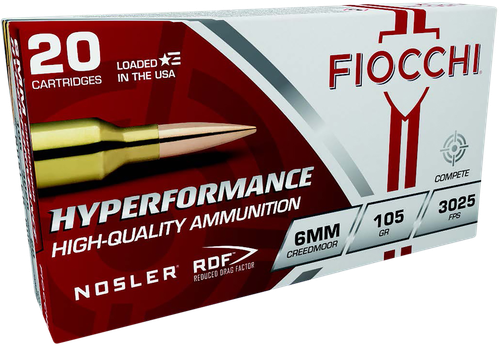 Fiocchi Hyperformance 6mm Creedmoor Ammo - 105 Grain | OTM | 20rd Box