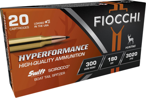 Fiocchi Hyperformance 300 Win Mag Ammo - 180 Grain | Polymer Tip | 20rd Box