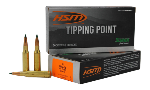 HSM Tipping Point 7mm-08 Rem Ammo - 165 Grain | Polymer Tip | 20rd Box