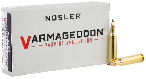 Nosler Varmageddon 22-250 Rem Ammo - 55 Grain | Polymer Tip | 20rd Box