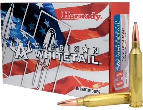 Hornady American Whitetail 7mm Rem Mag Ammo - 139 Grain | Soft Point | 20rd Box