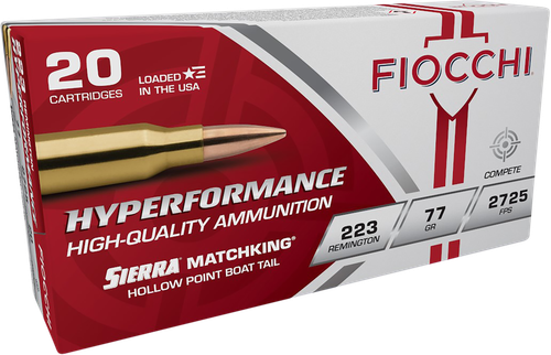 Fiocchi Hyperformance 223 Rem Ammo - 77 Grain | OTM | 20rd Box (223MKD)