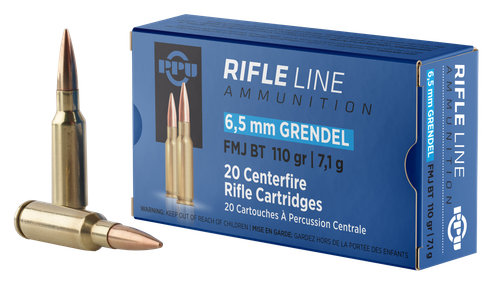PPU Standard Rifle 6.5 Grendel Ammo - 110 Grain | FMJ | 20rd Box