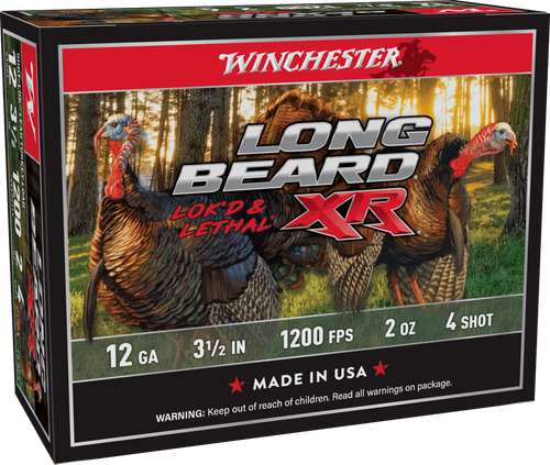 Winchester Long Beard XR Shot-Lok 12 Gauge Ammo - 3-1/2" | 2 oz | #4 Shot | 10rd Box