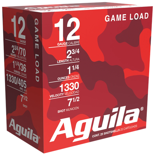 Aguila Game Load 12 Gauge Ammo - 2-3/4" | 1 1/4 oz | #7.5 Shot | 25rd Box