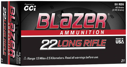 CCI Blazer High Velocity 22 LR Ammo - 40 Grain | LRN | 50rd Box