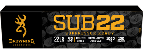 Browning Sub22 22 LR Ammo - 45 Grain | LRN | 100rd Box