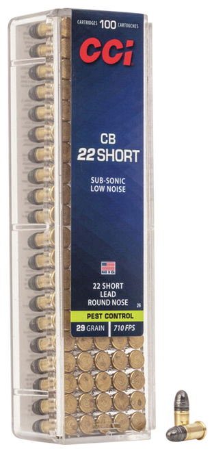 CCI Specialty CB Pest Control 22 Short Ammo - 29 Grain | LRN | 100rd Box