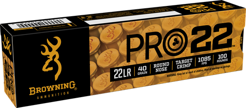 Browning Pro22 22 LR Ammo - 40 Grain | LRN | 100rd Box