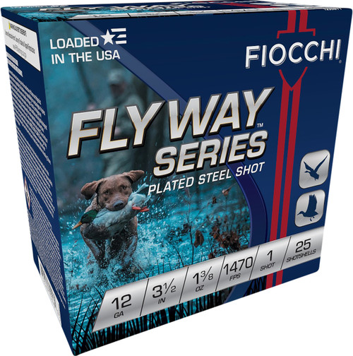 Fiocchi Flyway 12 Gauge Ammo - 3-1/2" | 1 3/8 oz | #1 Steel Shot | 25rd Box