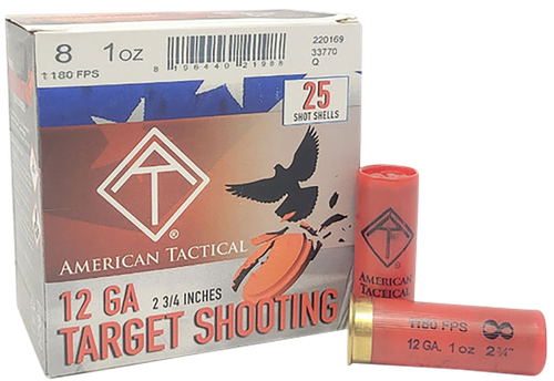 ATI Target Load 12 Gauge Ammo - 2-3/4" | 1 oz | #8 Shot | 25rd Box (ATIACL12T8)